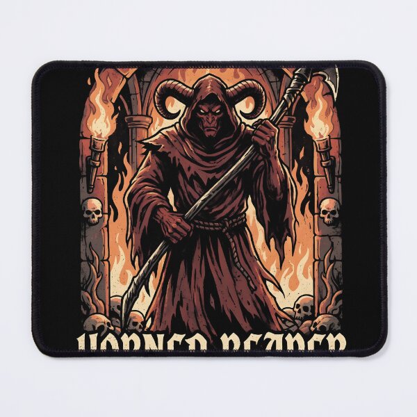 Item preview, The Horned Reaper Dungeon Keeper Gothic Gaming Graphic Tee designed and sold by Senpaiwaves.