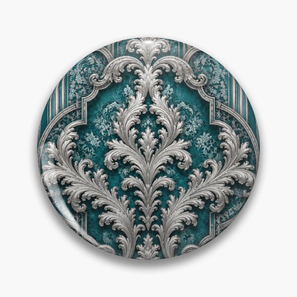 Item preview, Teal-Silver Baroque & Damask designed and sold by DesignsByPrnces.