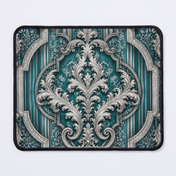 Item preview, Teal-Silver Baroque & Damask designed and sold by DesignsByPrnces.