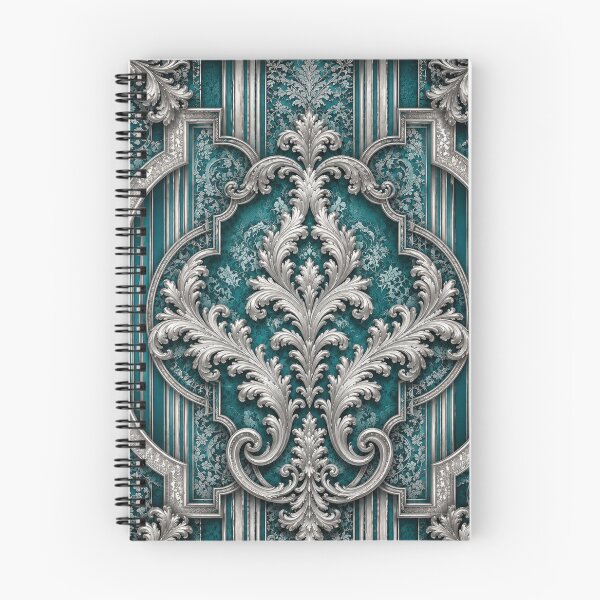 Item preview, Teal-Silver Baroque & Damask designed and sold by DesignsByPrnces.