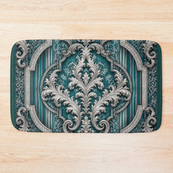 Item preview, Teal-Silver Baroque & Damask designed and sold by DesignsByPrnces.
