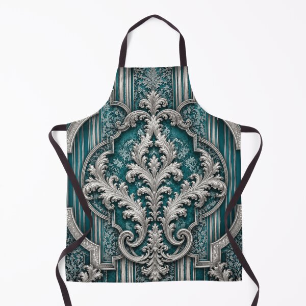 Item preview, Teal-Silver Baroque & Damask designed and sold by DesignsByPrnces.