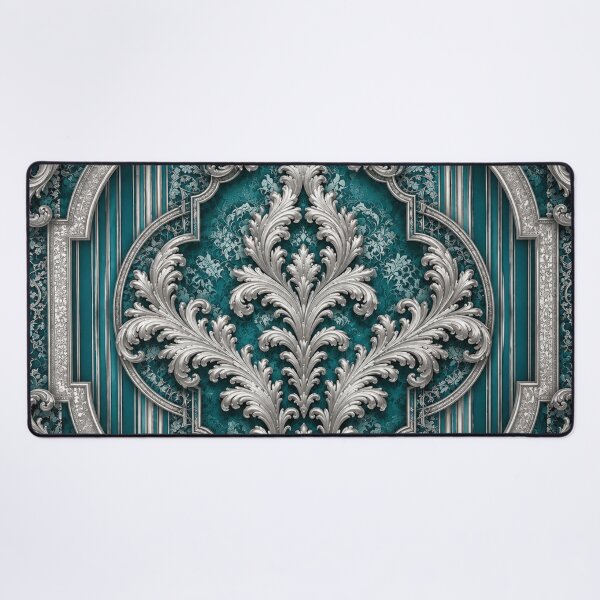 Item preview, Teal-Silver Baroque & Damask designed and sold by DesignsByPrnces.