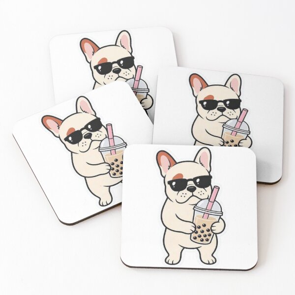 Item preview, Cute French Bulldog Drinking Boba Tea designed and sold by BobaCatDesign.