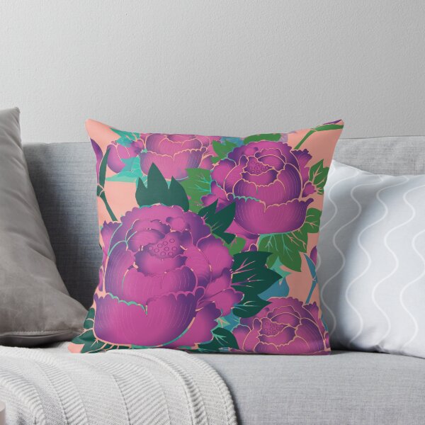 Item preview, Purple Peony Korean Folk Art Floral Painting designed and sold by allpalgo.