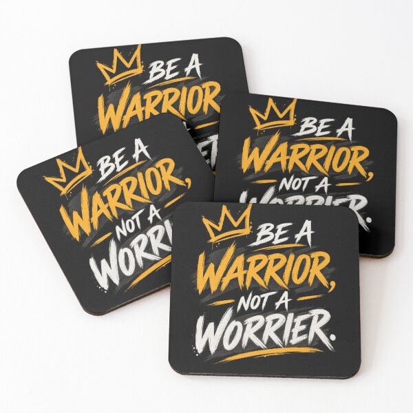 Item preview, Be A Warrior Not A Worrier Motivational Crown Gym Typography Art designed and sold by Shakhbata-1.