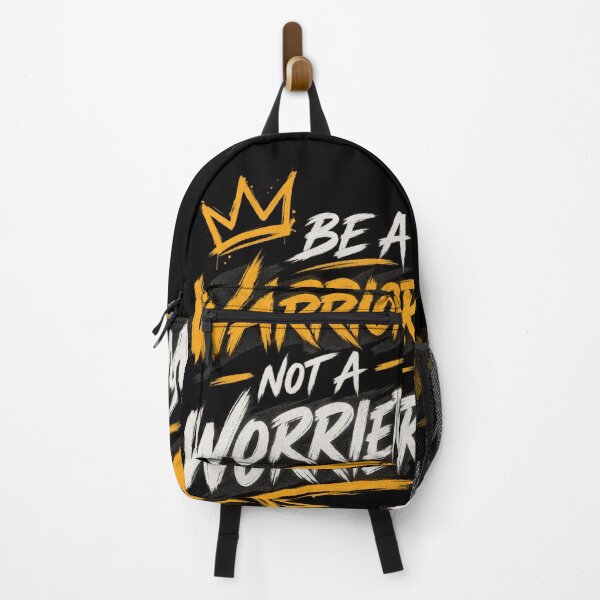 Item preview, Be A Warrior Not A Worrier Motivational Crown Gym Typography Art designed and sold by Shakhbata-1.
