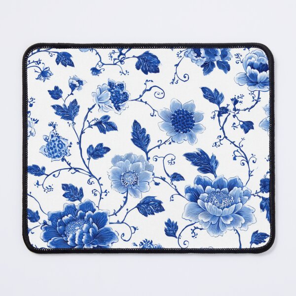 Item preview, Blue White Porcelain Floral Chinoiserie Seamless Botanical Pattern designed and sold by GrinGalore.
