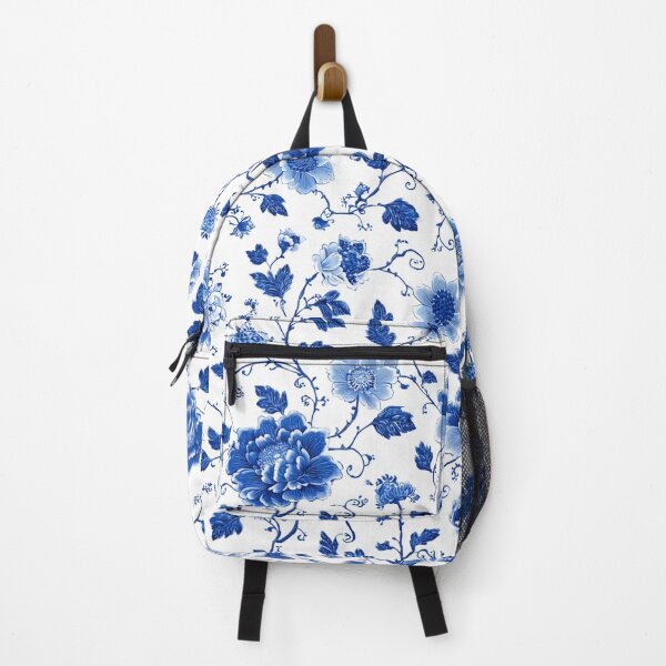 Item preview, Blue White Porcelain Floral Chinoiserie Seamless Botanical Pattern designed and sold by GrinGalore.