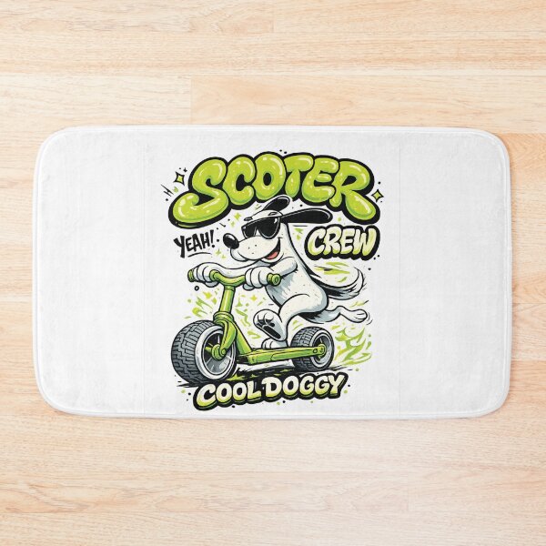 Item preview, Cool Doggy Riding Scooter Crew Cute Cartoon Dog Sunglasses Streetwear Graphic designed and sold by DesignArtist.ia.