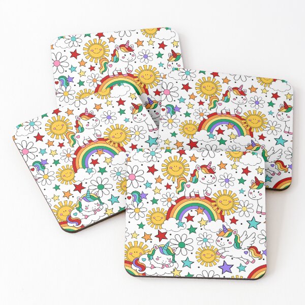 Item preview, Unicorns Rainbows and Sunshine designed and sold by KrisInStitches.