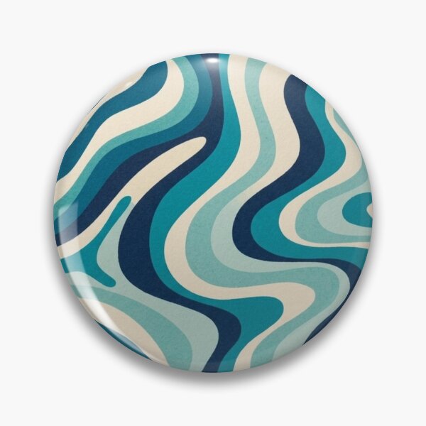 Item preview,   Liquid Swirl Retro Abstract in blue tones, Cream, and White designed and sold by Differenceee.