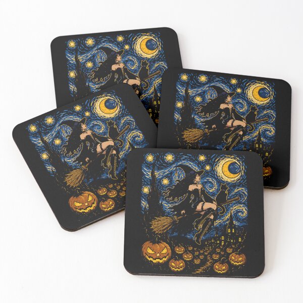 Item preview, Enchanting witch flying with her black cat under the moonlight halloween designed and sold by rafaeltto.