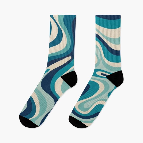 Item preview,   Liquid Swirl Retro Abstract in blue tones, Cream, and White designed and sold by Differenceee.