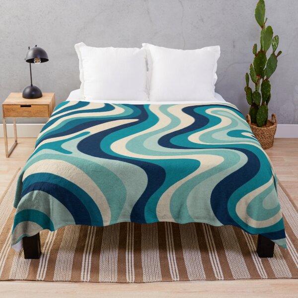 Item preview,   Liquid Swirl Retro Abstract in blue tones, Cream, and White designed and sold by Differenceee.