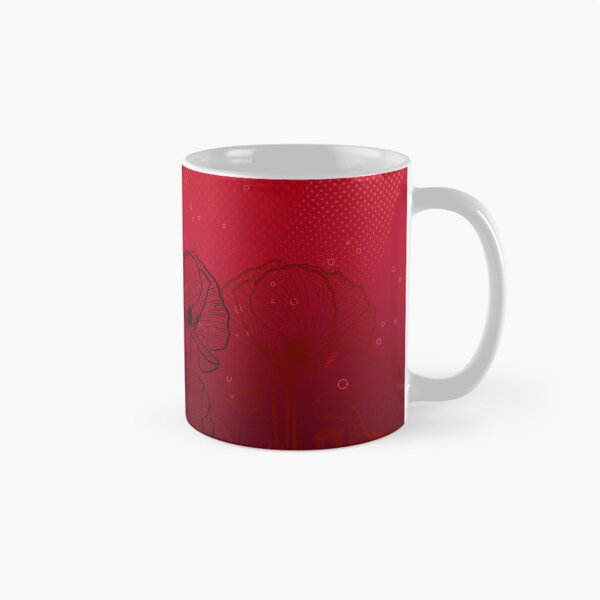 Item preview, Red Poppy Flowers Botanical Line Art designed and sold by chaaval.