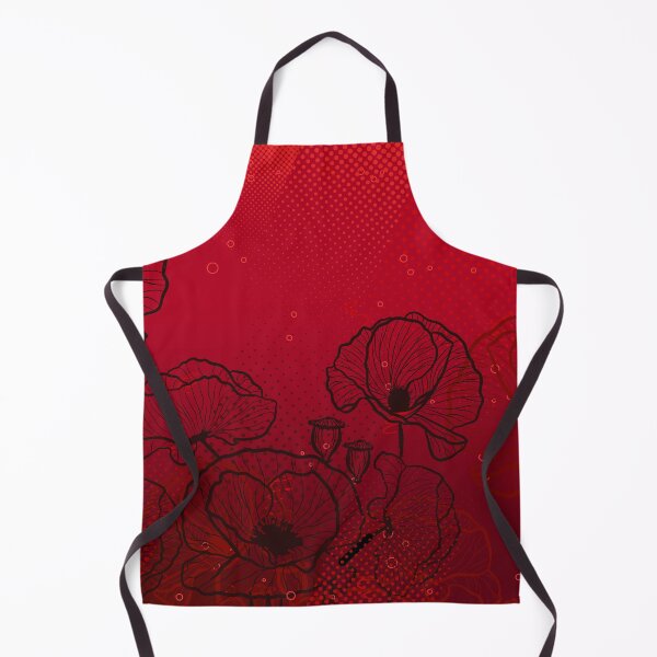 Item preview, Red Poppy Flowers Botanical Line Art designed and sold by chaaval.