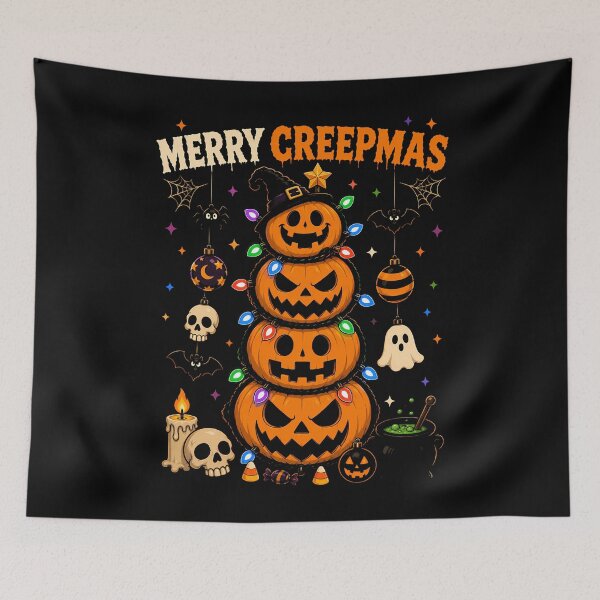 Item preview, Merry Creepmas Halloween Pumpkin Stack Design Xmas designed and sold by rafaeltto.