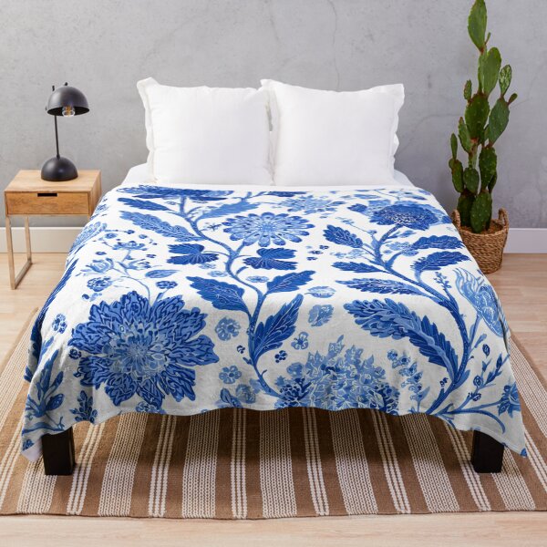 Item preview, Blue White Chinoiserie Botanical Floral Porcelain Seamless Pattern Design designed and sold by GrinGalore.