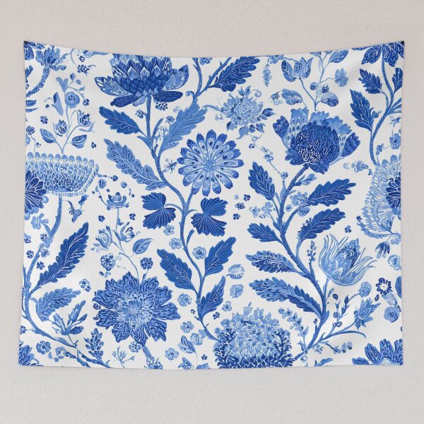 Item preview, Blue White Chinoiserie Botanical Floral Porcelain Seamless Pattern Design designed and sold by GrinGalore.