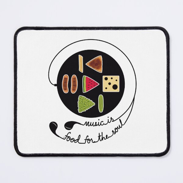 Item preview, Simple Stylized Music Player with Food Icons, Earphones and Text designed and sold by ChantellaGF.