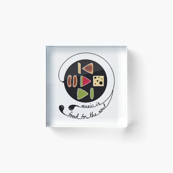 Item preview, Simple Stylized Music Player with Food Icons, Earphones and Text designed and sold by ChantellaGF.