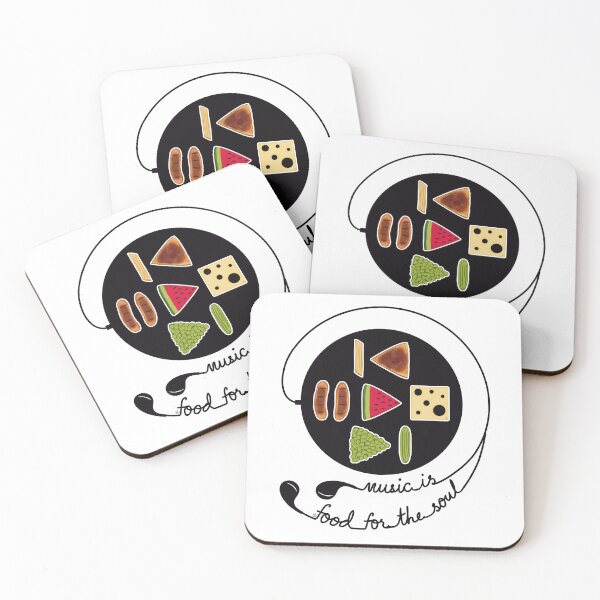 Item preview, Simple Stylized Music Player with Food Icons, Earphones and Text designed and sold by ChantellaGF.