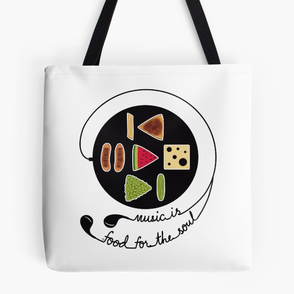 Item preview, Simple Stylized Music Player with Food Icons, Earphones and Text designed and sold by ChantellaGF.