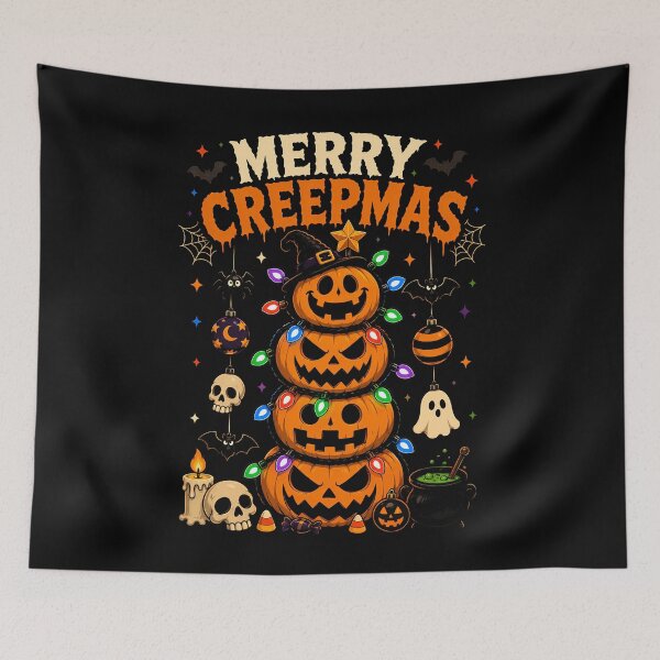 Item preview, Merry Creepmas Halloween Pumpkin Stack Design designed and sold by rafaeltto.