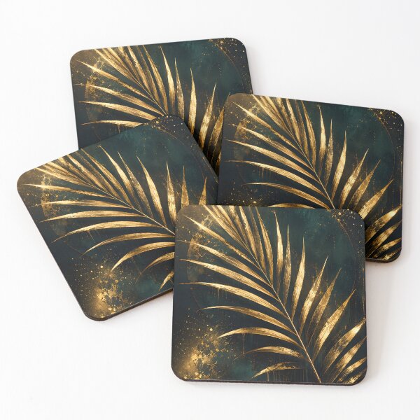 Item preview, Golden Palm – Luxury Botanical Art in Emerald Green & Gold designed and sold by bauschberts.