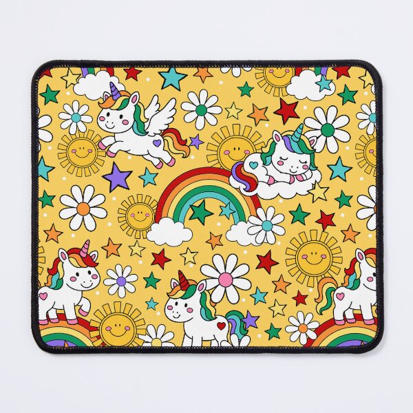 Item preview, Unicorns Rainbows and Sunshine in Yellow designed and sold by KrisInStitches.