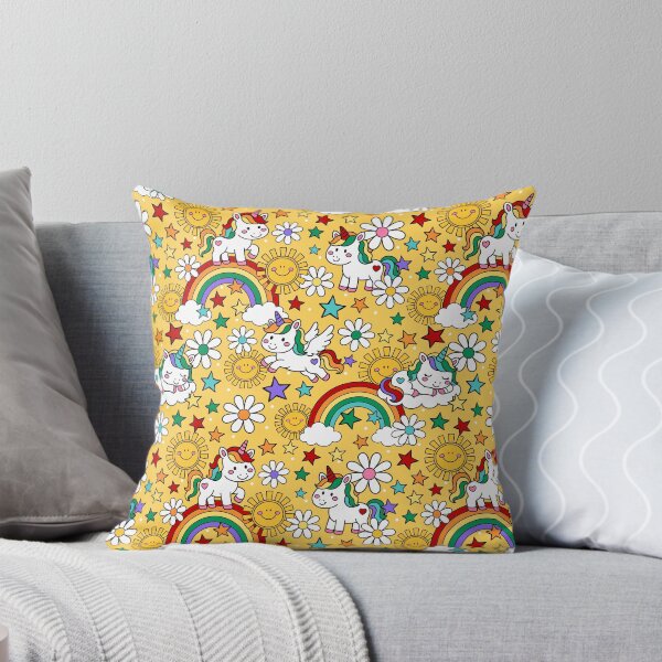 Item preview, Unicorns Rainbows and Sunshine in Yellow designed and sold by KrisInStitches.
