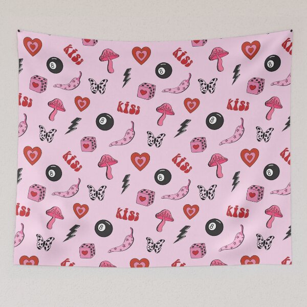 Item preview, Y2K Pink Psychedelic Doodle Pattern designed and sold by jianina-alondra.