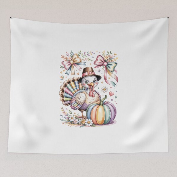 Item preview, pastel turkey thanksgiving cute fall pumpkin designed and sold by jkrphoto.