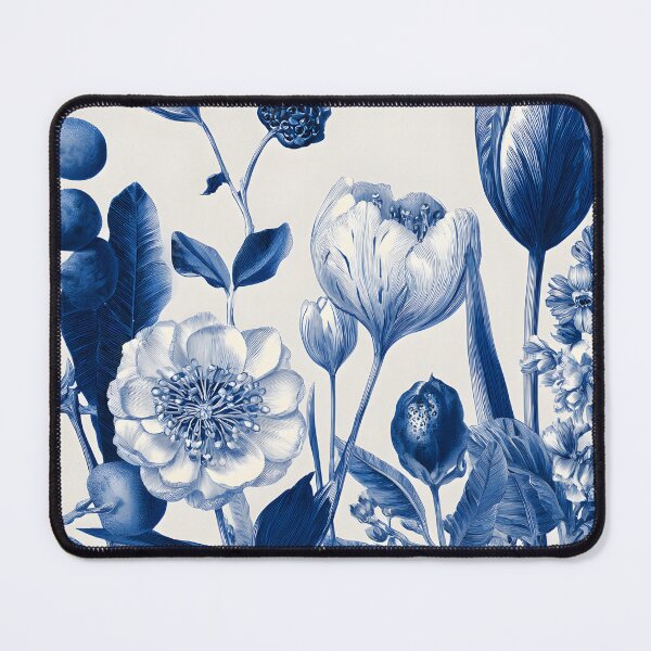 Item preview, Blue White Delft Botanical Vintage Floral Garden Illustration Print designed and sold by GrinGalore.