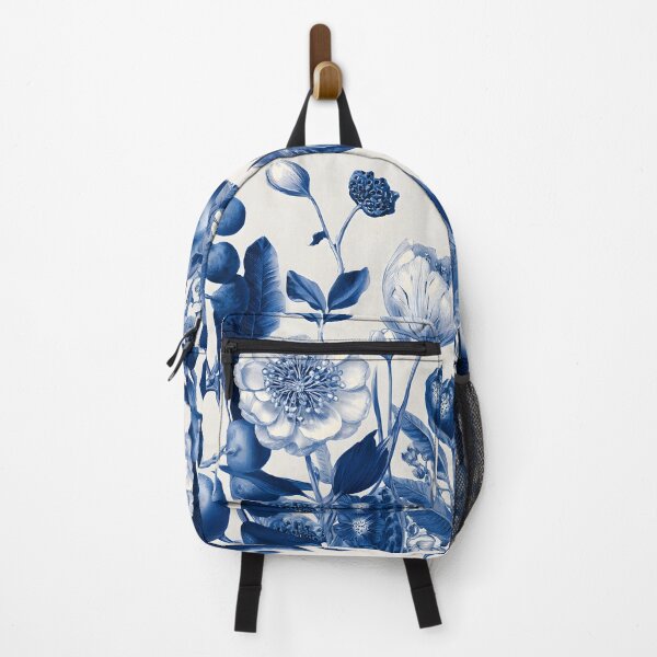 Item preview, Blue White Delft Botanical Vintage Floral Garden Illustration Print designed and sold by GrinGalore.