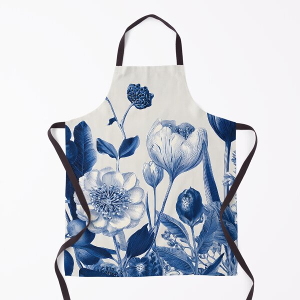 Item preview, Blue White Delft Botanical Vintage Floral Garden Illustration Print designed and sold by GrinGalore.