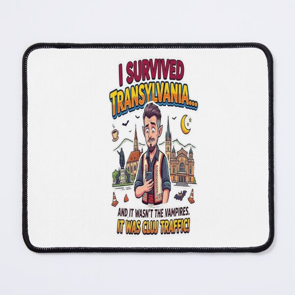 Item preview, I Survived Transylvania… And It Wasn't the Vampires, It Was Cluj Traffic! Funny Romania Travel T-Shirt | Cluj-Napoca Souvenir | Transylvania Gift designed and sold by Sushikidsntod.