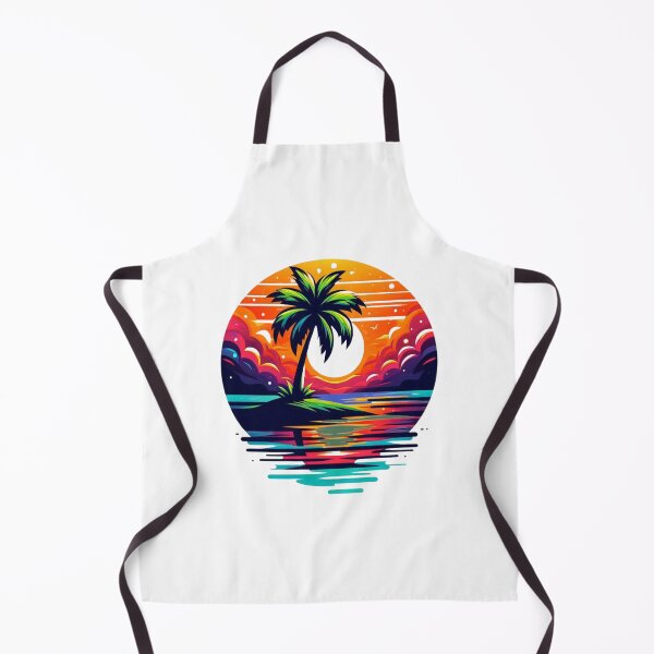 Item preview, Retro Tropical Palm Tree Sunset | Island Paradise Vaporwave Art designed and sold by Awarrie.
