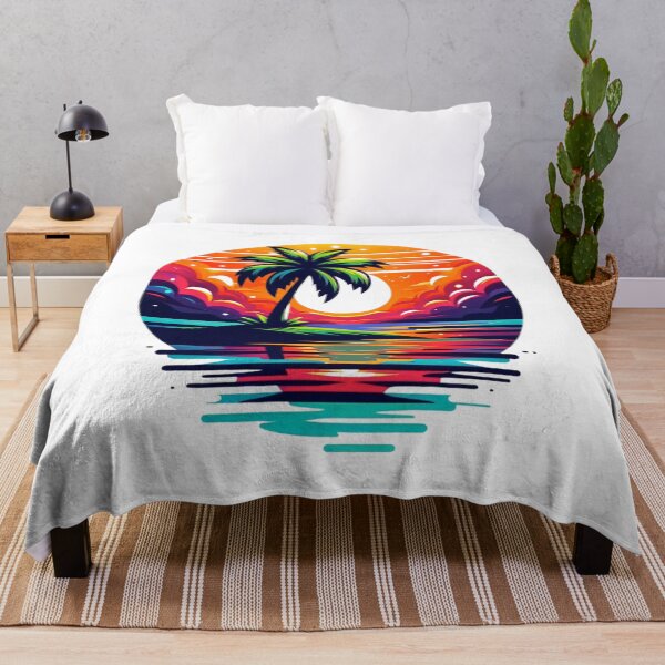 Item preview, Retro Tropical Palm Tree Sunset | Island Paradise Vaporwave Art designed and sold by Awarrie.