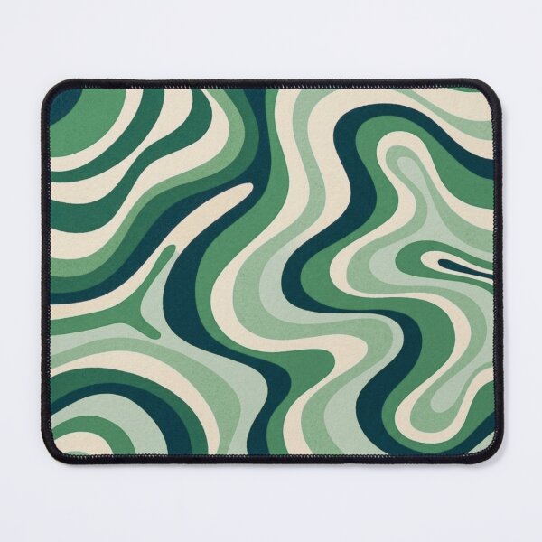 Item preview, Liquid Swirl Retro Abstract in green tones, Cream, and White designed and sold by Differenceee.