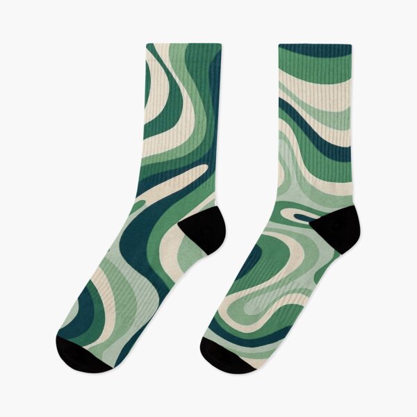 Item preview, Liquid Swirl Retro Abstract in green tones, Cream, and White designed and sold by Differenceee.