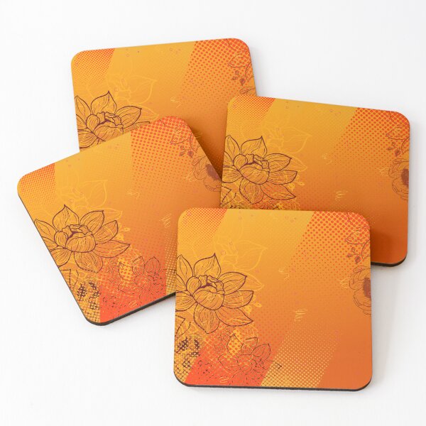 Item preview, Peony Flowers Orange Botanical Line Art designed and sold by chaaval.