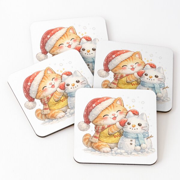 Item preview, Orange Tabby Cat Building Snow Cat designed and sold by Wawa5656.