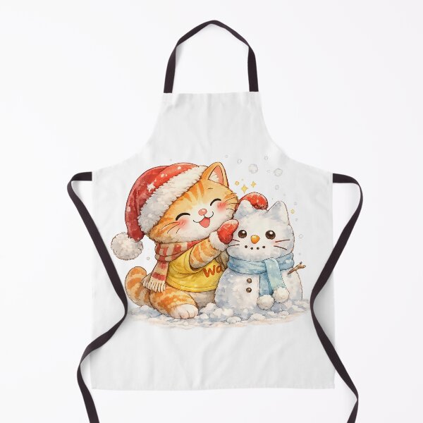 Item preview, Orange Tabby Cat Building Snow Cat designed and sold by Wawa5656.