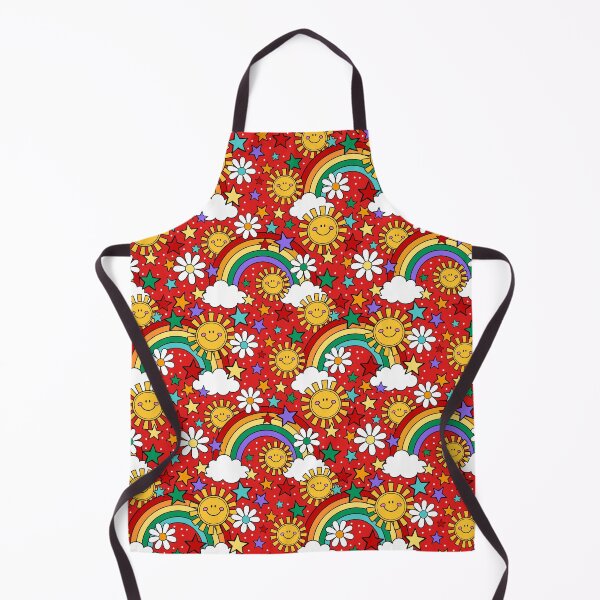 Item preview, Happy Face Sunshine and Rainbows in Red designed and sold by KrisInStitches.
