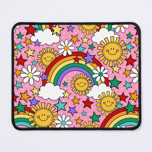 Item preview, Happy Face Sunshine and Rainbows in Pink designed and sold by KrisInStitches.