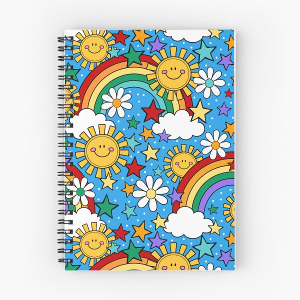Item preview, Happy Face Sunshine and Rainbows in Blue designed and sold by KrisInStitches.