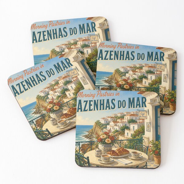 Item preview, Morning Pastries in Azenhas do Mar, Portugal: Scenic-Style Painterly Travel Poster designed and sold by LSVart.