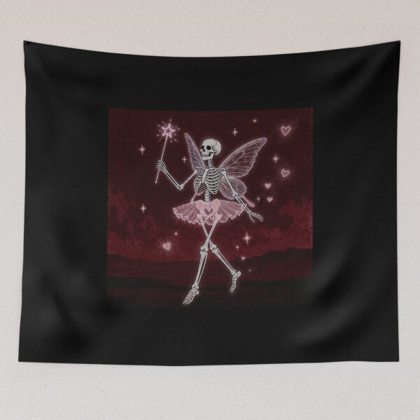 Item preview,  Whimsical Skeleton Fairy Character with Magical Wand and Hearts designed and sold by Mike Kiev art.